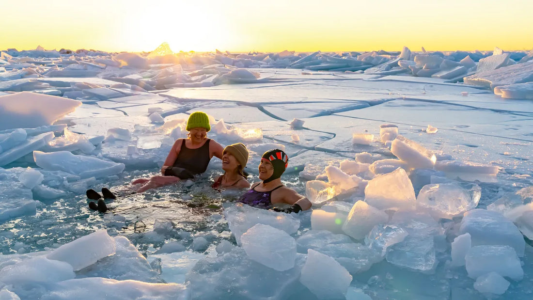 wild swimming in ice