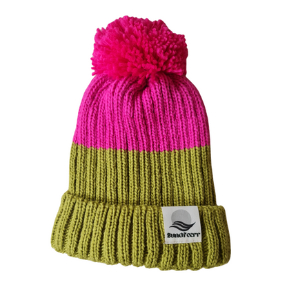 Elements Green/Pink Bobble Hat